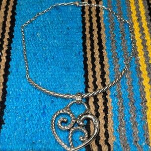 Brighton Silver Swirl Heart Necklace